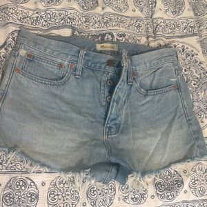 Madewell Faded Blue Denim Cutoff Shorts